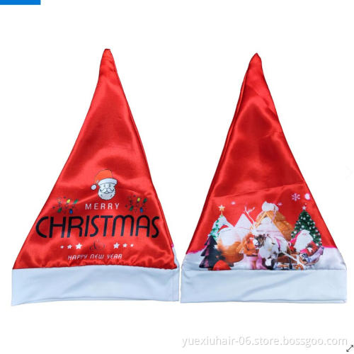 Festival Party Decoration Baby Hats Red Xmas Cap Milk Silk Soft Santa Hats Children Adult Classic Santa Christmas Hat